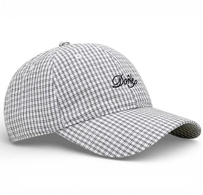 브로상회 체크 여성골프모자 캡모자, 1개, 그레이