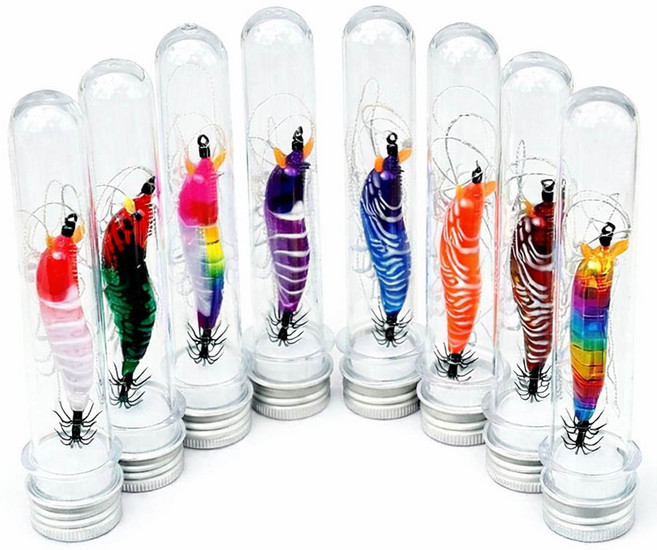 텐신 SLIM 리얼 새우에기 슬림 미니 (8종 세트) 쭈꾸미 한치 갑오징어 에기, 1세트, 6g, 60mm (8종)