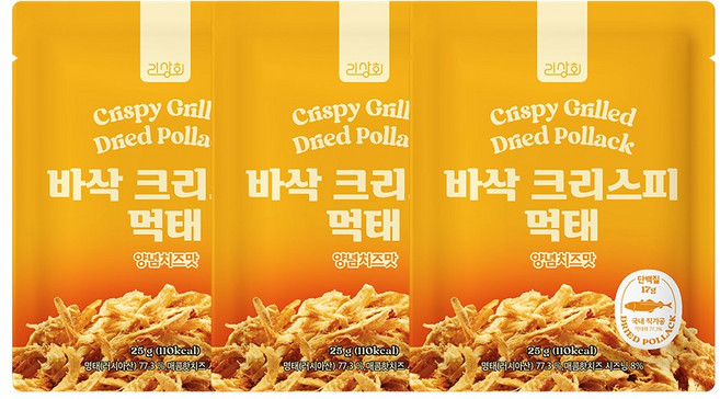 리상회 바삭 크리스피 먹태 양념치즈맛, 3개, 25g