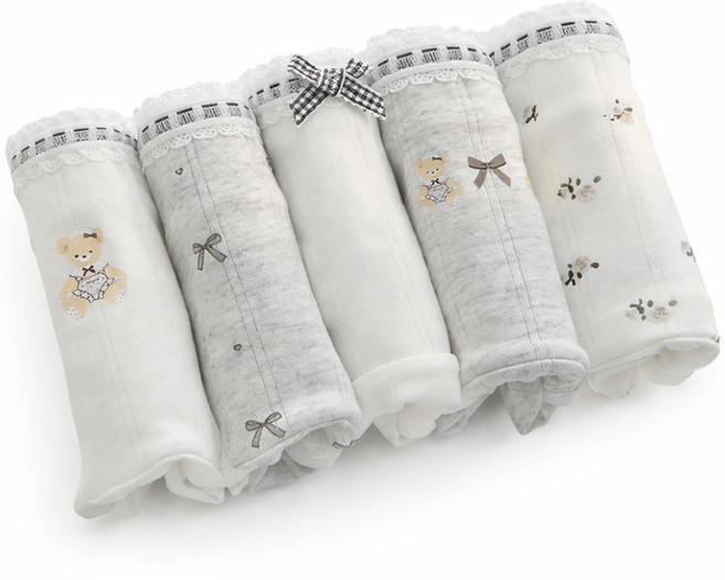 소소데이 주니어 그레이 곰돌이 면 스판 팬티 5종세트 아동 키즈 사계절 속옷