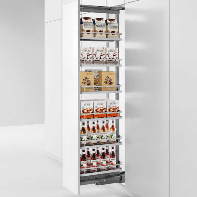 누오미 카로 180도 회전식 키큰장 팬트리 6단 대용량 인출 주방 틈새 수납 선반 더다온라이프, 규격