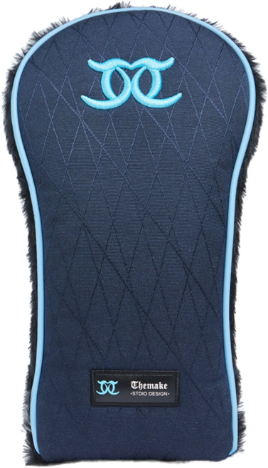 더메이크 NEW 디럭스 드라이버 우드 유틸리티 골프 헤드커버, 1개, 네이비