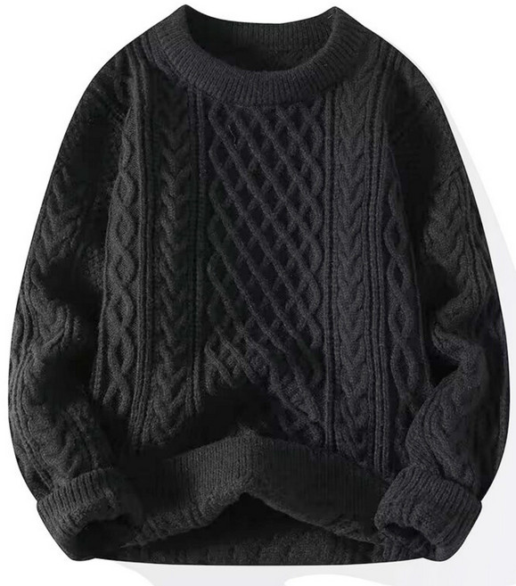 스타일닥터 남성 루즈 스웨터 라운드넥 싱글 컬러 니트