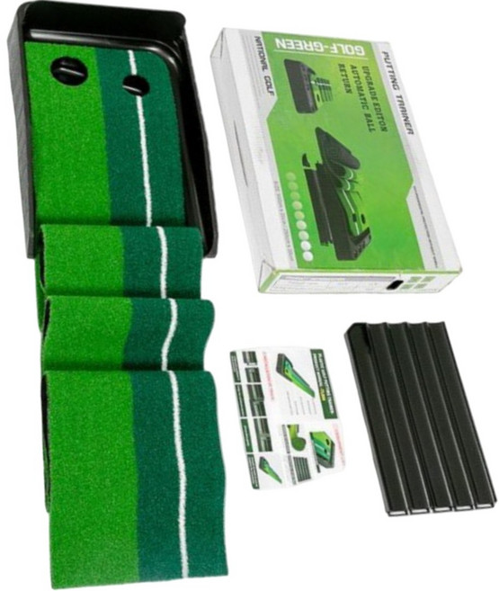 리드탑 골프 퍼팅 퍼터 연습기 매트 3M (자동리턴), 혼합색상, 1개