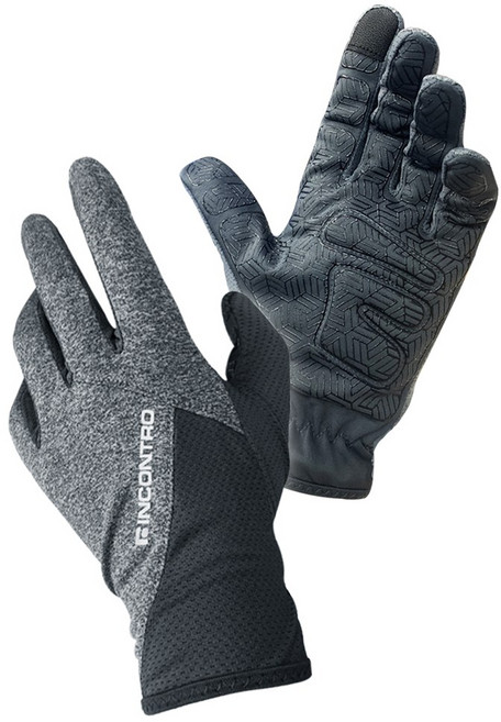 인콘트로 미끄럼방지 라이트 긴장갑 시원한 가벼운 장갑 등산 아웃도어 사방스판, 검정색(BLACK)