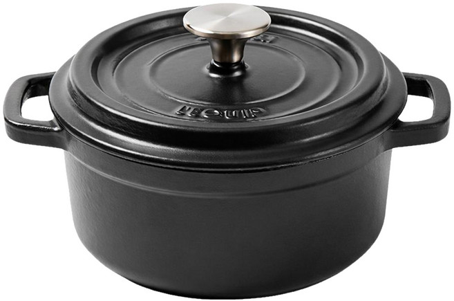 리큅 인덕션 컬러풀 무쇠 양수냄비, 18cm, 매트블랙, 1개