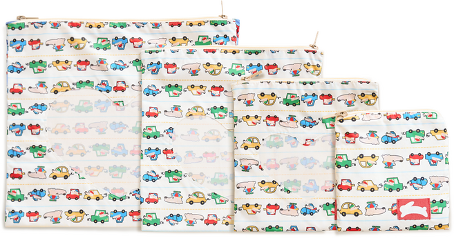 오우아스튜디오 어린이집 준비물 방수 투명 보냉 약 파우치 4종세트, 럭키크림