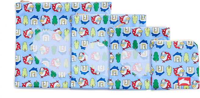 오우아스튜디오 어린이집 준비물 방수 투명 보냉 약 파우치 4종세트, 코니블루