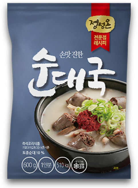 초원식품 정성온 순대국 냉동, 600g, 10개