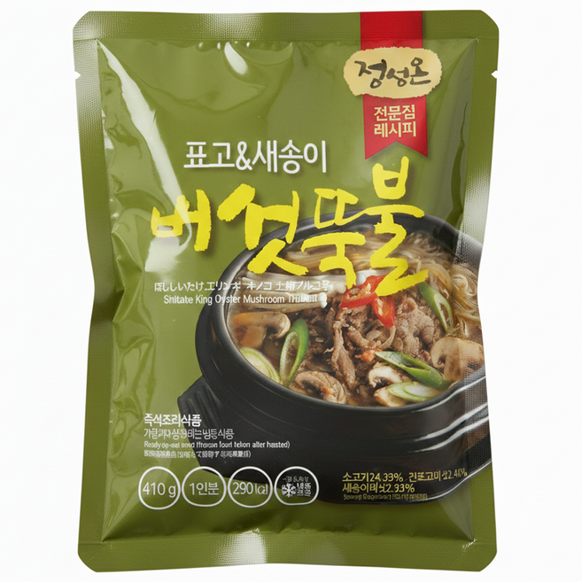 초원식품 정성온 버섯 뚝불고기 냉동, 25개, 410g