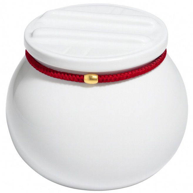 친집선 붉은실 현관 소금단지 전통 수공예 백자 무지 단지, 1개