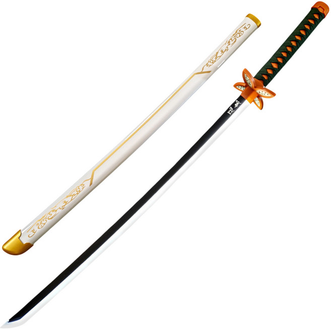 UB 카타나 LED 광선검 일륜도 귀멸의 칼날 충전식 발광검 일본도 코스프레, 1개, 화이트