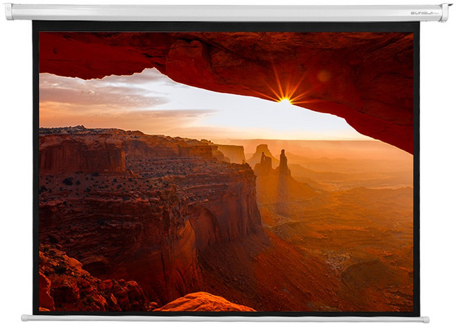 성지 SJ-BNC 전동스크린 대형 가정용 빔프로젝터 빔스크린 노출형 롤스크린 무선리모컨 포함, 4:3, 80