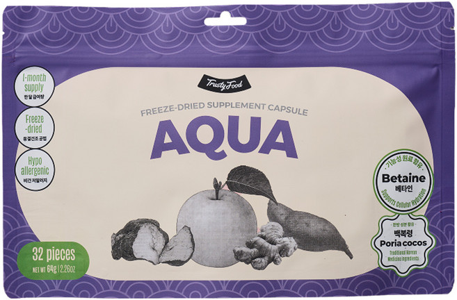 트러스티푸드 동결건조 저알러지 한방캡슐 아쿠아 강아지 결석 비뇨기 영양제 음수량보충, 1개, 요로 건강, 32정