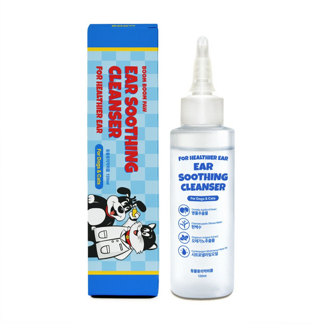 붐붐포 강아지 고양이 이어 수딩 귀세정제 이어클리너, 120ml, 1개