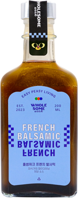 [홀썸위크] 저당 프렌치 발사믹 저염 다이어트 샐러드 소스 드레싱, 1개, 200g