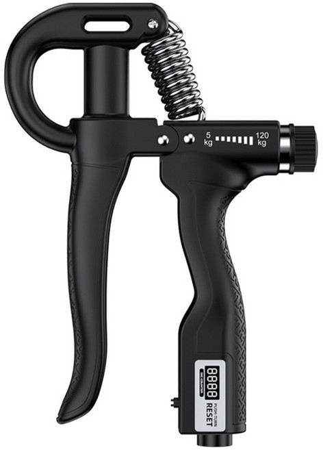 루벨르 5~120kg 강도조절 자동 카운터 악력기, 블랙, 1개