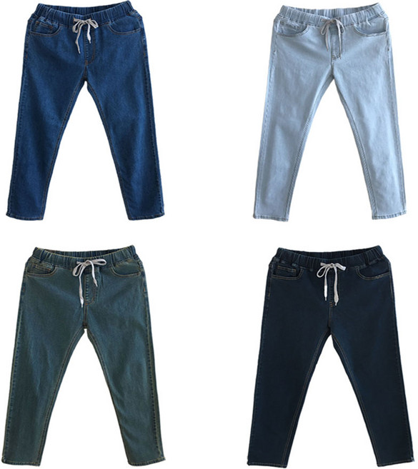 [점프] 빅사이즈 남자 데일리 편한 밴딩 스판 청바지