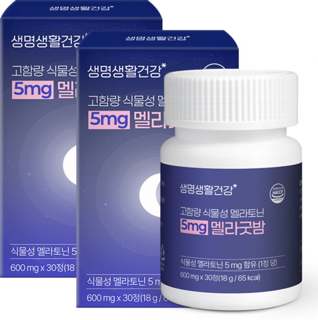 생명생활건강 고함량 식물성 멜라토닌 5mg 멜라굿밤, 2개, 30정