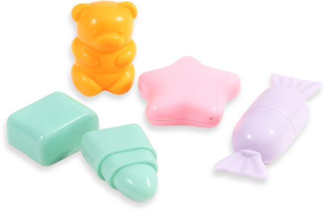 앤스토리 휴대용 미니 실리콘 립브러쉬 4종 세트, 4개, 립브러쉬세트