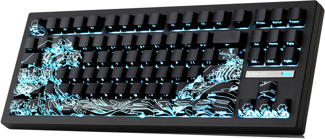 ZORNHER ZH870 컬러풀 백라이트 기계식 키보드 무선 게이밍 키보드 핫스왑 가능 기계식 키보드 3가지 연결 모드 선물용., 우키요에