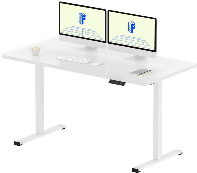 FlexiSpot 전동 모션데스크 EF1 컴퓨터책상 높이조절책상 A/S 5년 높이690-1100mm 학생책상 낮은 높이 사무실책상 게이밍책상, 화이트