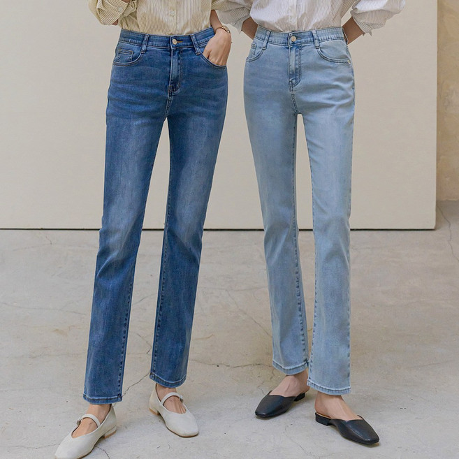 앤더데이 여성용 한껏 이뻐진 보이핏 스판 데님팬츠