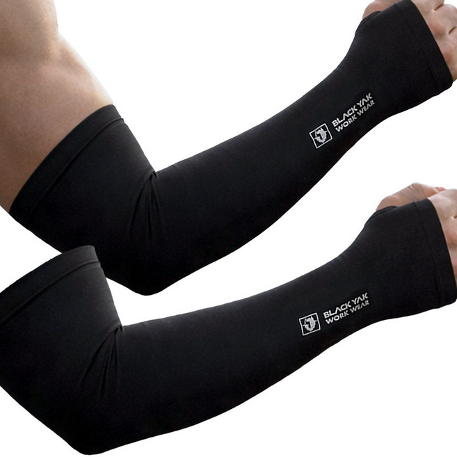 블랙야크 심리스 손등형 쿨토시 팔토시 1+1 파우치세트, 블랙+블랙+파우치1매세트, 1세트