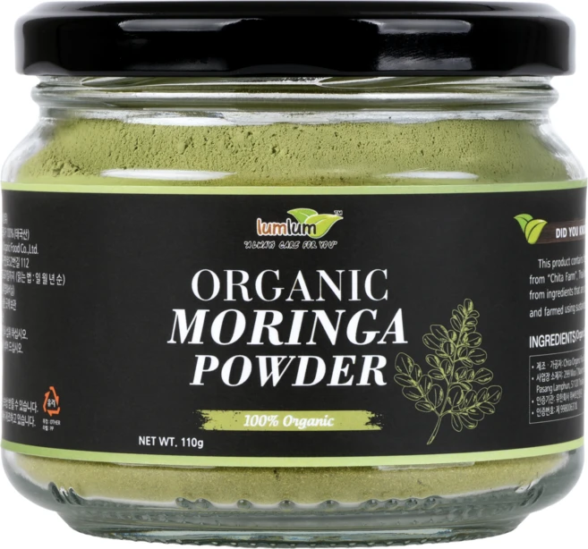 럼럼 프리미엄 100% 청정지역 유기농 모링가 잎 분말 가루 파우더 요거트 토핑, 1개, 110g - 쿠팡