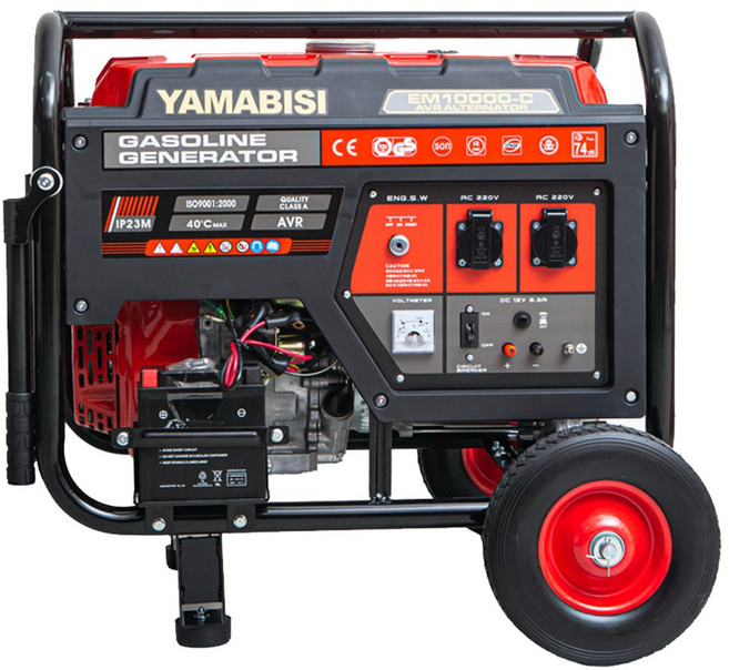야마비시 산업용 대용량 발전기 EM10000C 용접 손잡이 건설현장