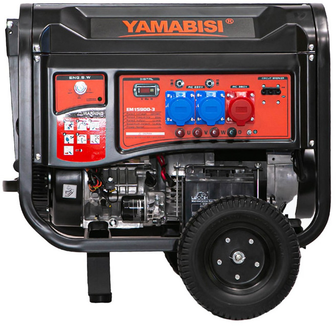 야마비시 용접용 발전기 13kW 삼상 손잡이 인버터형 현장용 대용량 발전기 EM15900-3