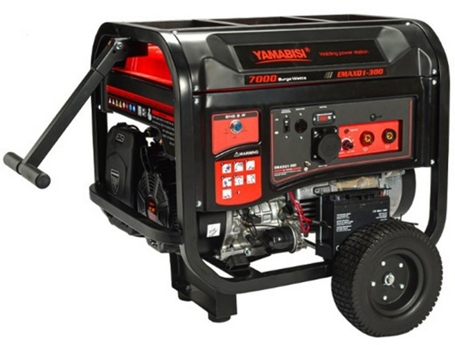 야마비시 장봉 용접 발전기 손수레타입 7kW 산업용 건설현장 선박 군부대 EMAXQ1-300A
