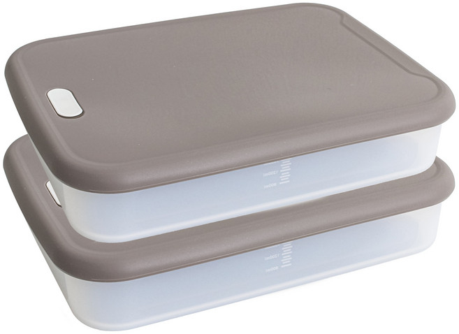 실리샵 국산 플래티넘 실리콘 냉동용기, 냉동 2000ml 모카그레이, 2개