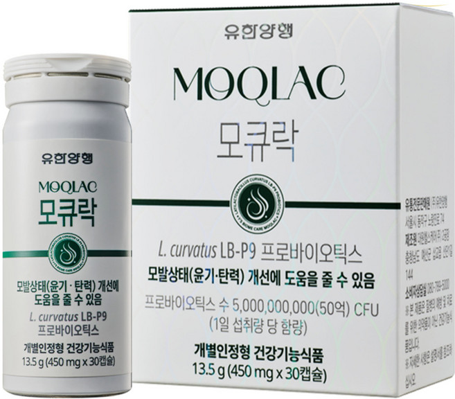 유한양행 모큐락 모발유산균 모발 성장 신호 50억 유산균 30캡슐, 1개, 30정