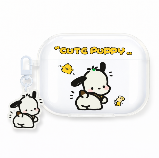 엉덩이가 귀여운 포차코 에어팟 유막방지 투명 케이스 키링 케이스, 에어팟 프로1