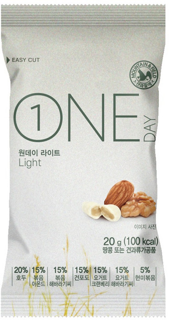 산과들에 원데이라이트 한줌 견과류, 20g, 100개