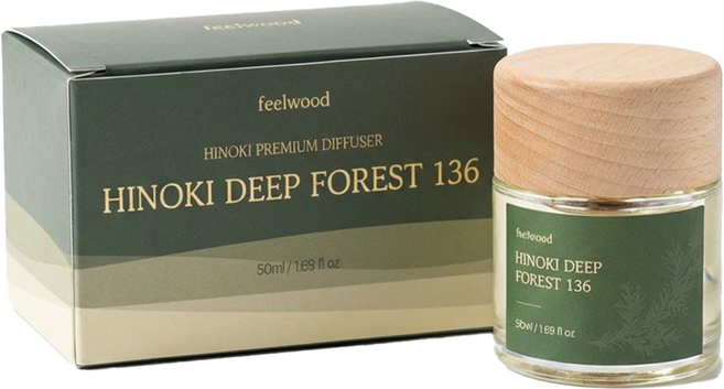 필우드 피톤치드 차량용 디퓨저 50ml 편백나무 편백오일 원목추출, 1개, 딥 포레스트 136