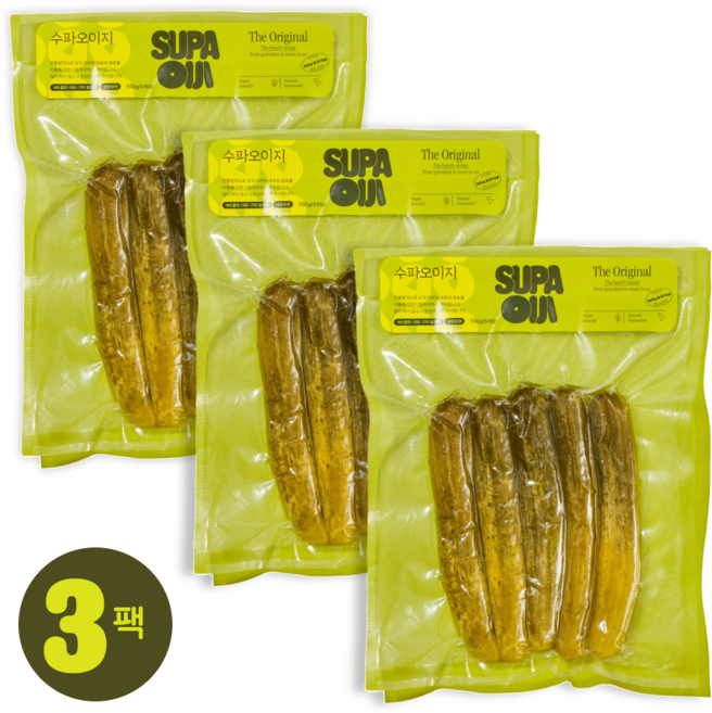 [참발효어워즈 대상] 수파오이지 국내산 전통 프리미엄 오이지, 650g, 3세트