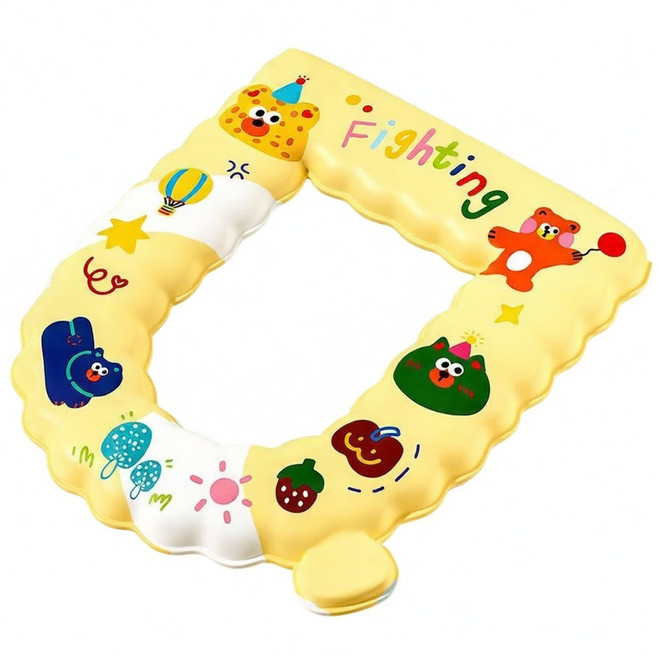 오릴리 화장실 도톰한 꽃무늬 캐릭터 변기시트 소프트한 EVA 방수 쿠션 6종 모든 변기타입, 화이팅 옐로우, 1개