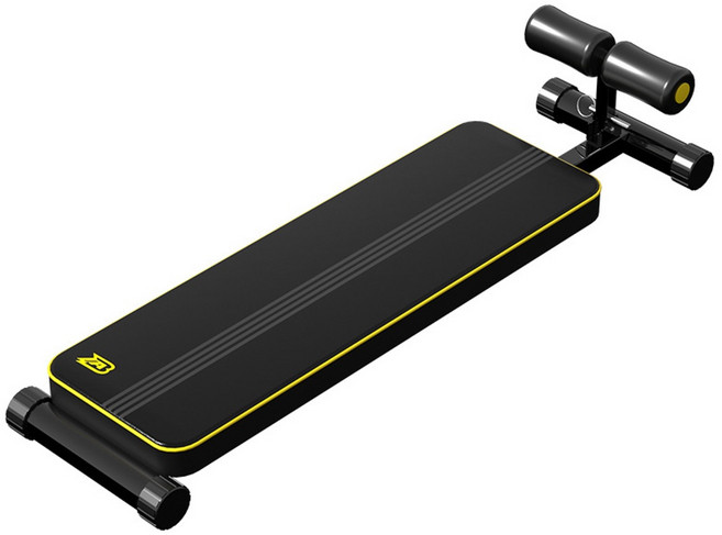 리브에어 싯업보드 복근운동기구 홈트용 윗몸일으키기 싯업벤치, 옐로우블랙