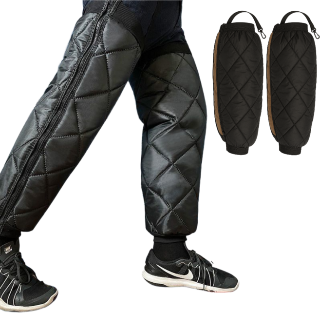 토브몰 오토바이 방풍 방한 레그워머 라이더 다리토시 겨울 보온 흘러내림방지 고리형 1세트, 블랙