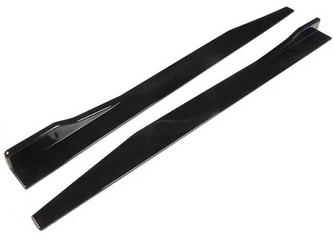 하이브유통 자동차 사이드 스커트 립댐 1175mm 2개 1세트 튜닝댐, 블랙 유광