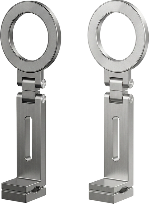 펄스기어 360도 맥세이프 여행용 휴대용 핸드폰 클립 거치대, 1개, 실버