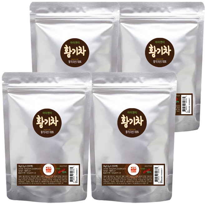 아이앤티 실속형 황기차100티백 국산100% 주문후생산, 25개입, 4개, 120ml