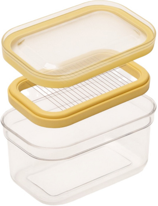 AOHAO 밀폐용기 버터 커터기+집게 밀봉력 커팅 케이스 치즈 슬라이서, 투명+500g, 1세트