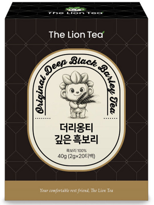 더리옹티 국내산 무카페인 대용량 블랙보리 티백, 1개, 20개입, 2g