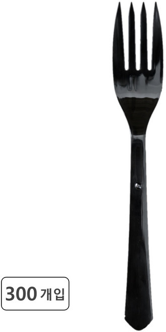 와라쿡 일회용 포크 블랙 165mm(개별포장), 1개, 300개입