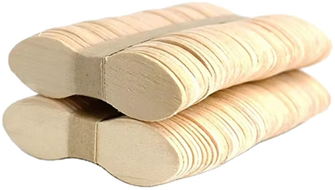 스푼 아이스크림 나무스틱 하드바, 길이60mm 수량50개, 1개