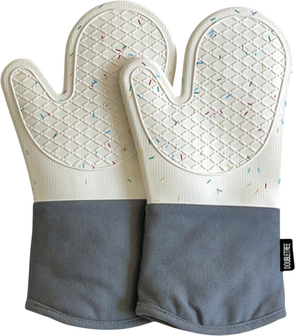 더블트리 손목보호형 내열 실리콘 오븐장갑, 2개, 캔디(긴손목형)