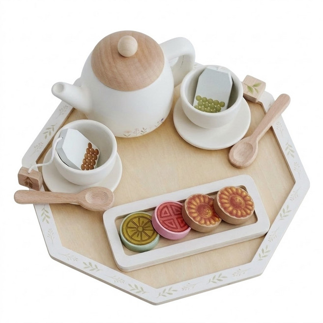 피에스타 원목 소꿉놀이 다도 세트, 1세트, 단품